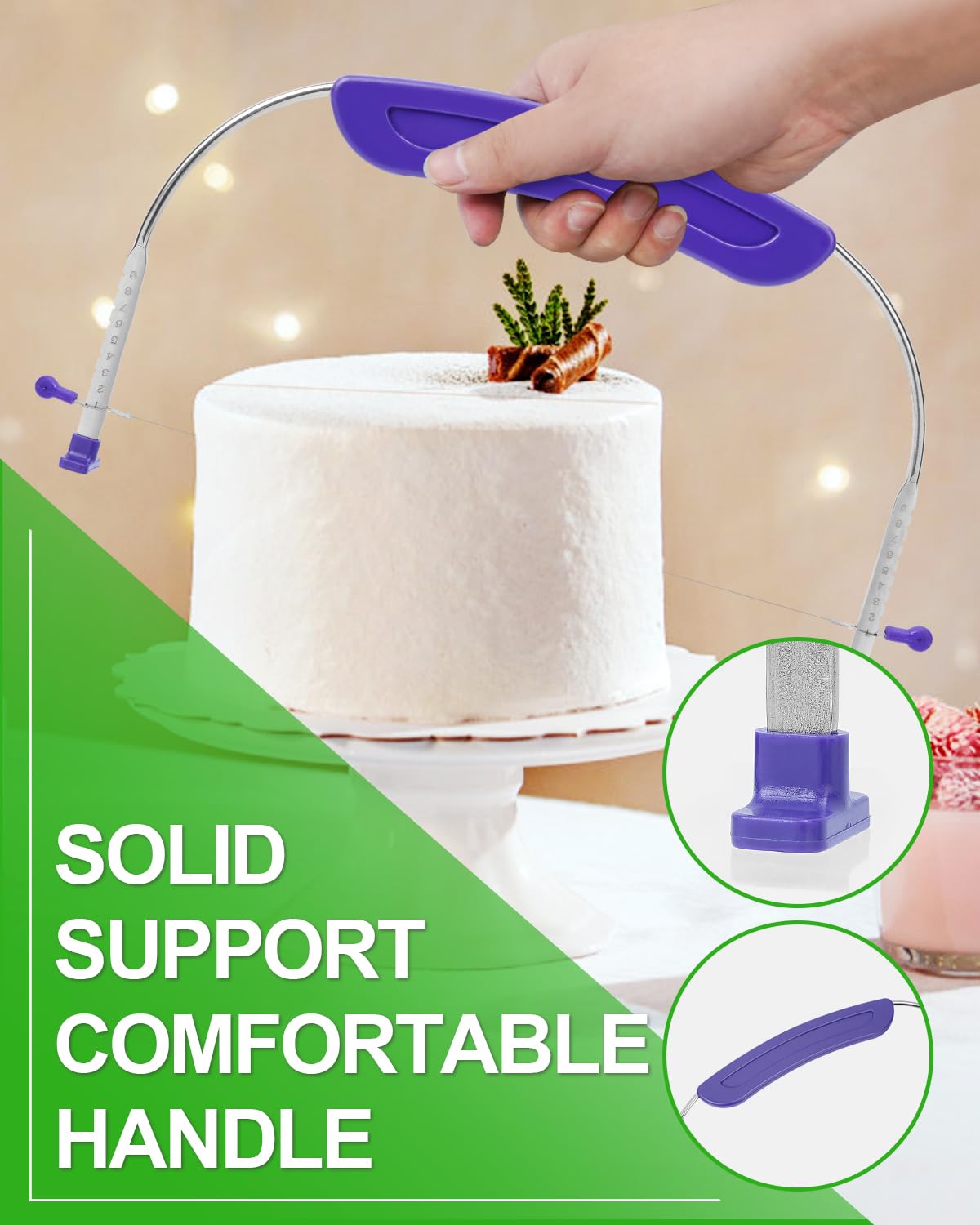PROKITCHEN Cake Leveler, Cake Leveler & Slicer, Adjustable Cake Cutter Slicer Leveler, Cake Layer Slicer, Layer Cake Wire Cutter for Wedding Birthday Suitable for 10 Inch Cake Slicer For Even Slices