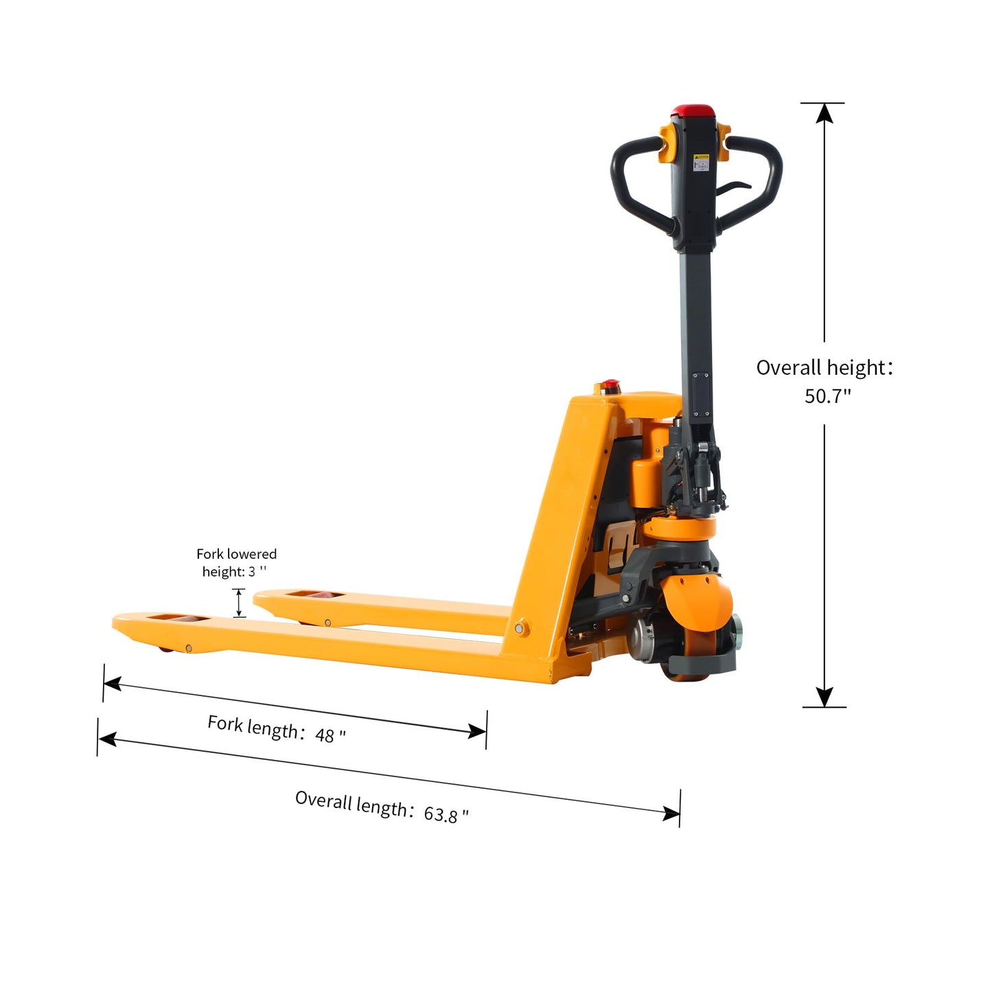 APOLLOLIFT Electric Pallet Jack Powered Lithium Battery Classic Pallet Truck 3300Lbs Capacity 48" x27" Fork Length Multi-Function Handle