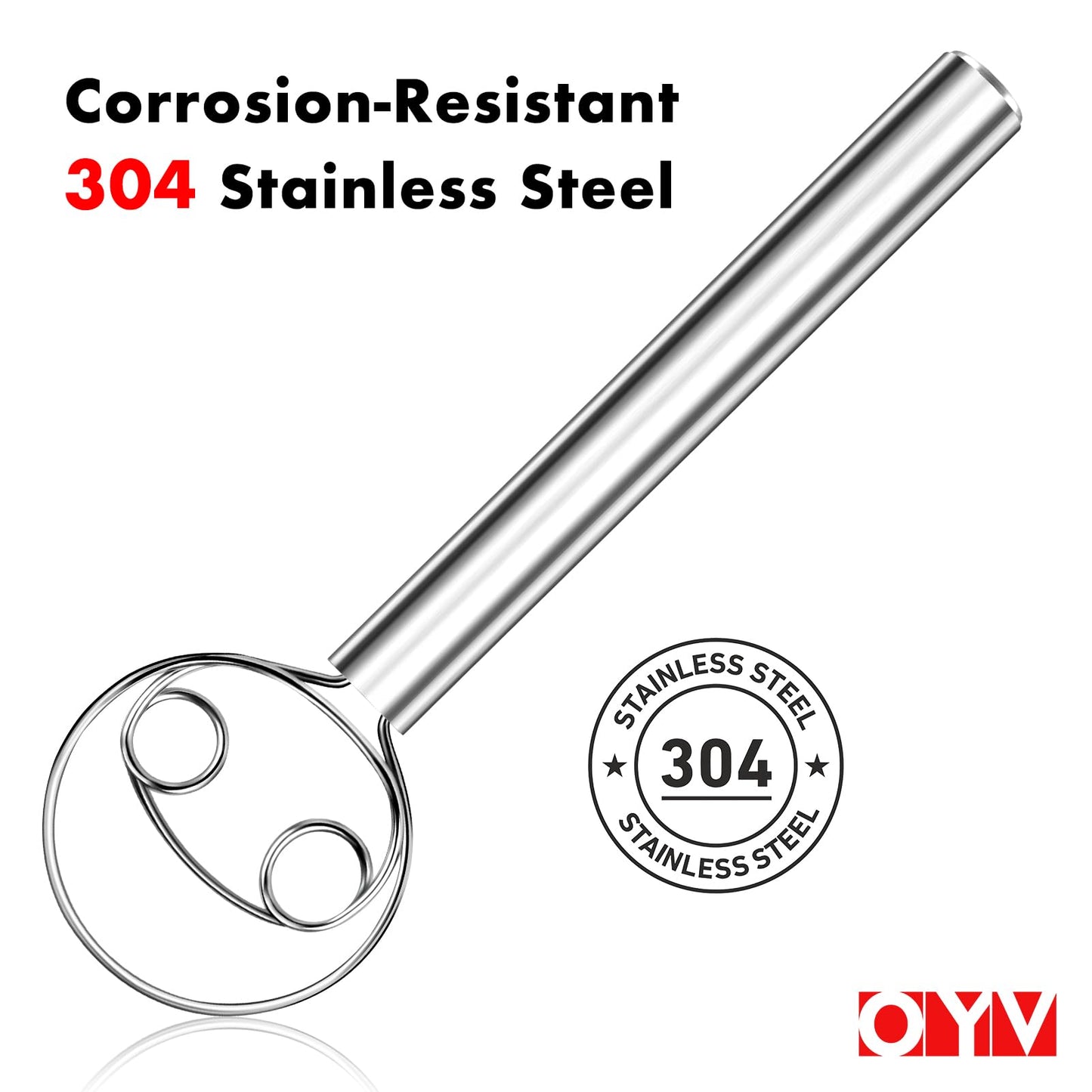 OYV 304 stainless steel dough whisk, Dishwasher Safe Danish Dough Whisk, Dutch Bread Whisk for Sourdough, Pizza, Pastry, Cake Batter, 12-inch sourdough tools