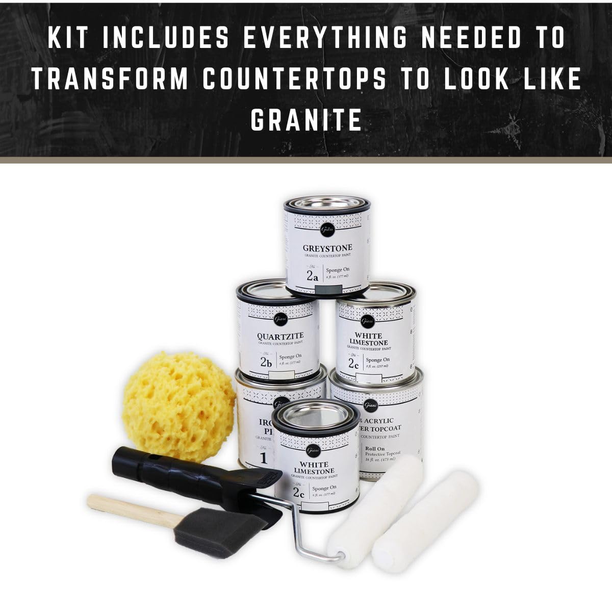 Giani Granite Countertop Paint Kit 2.0-100% Acrylic (White Diamond)
