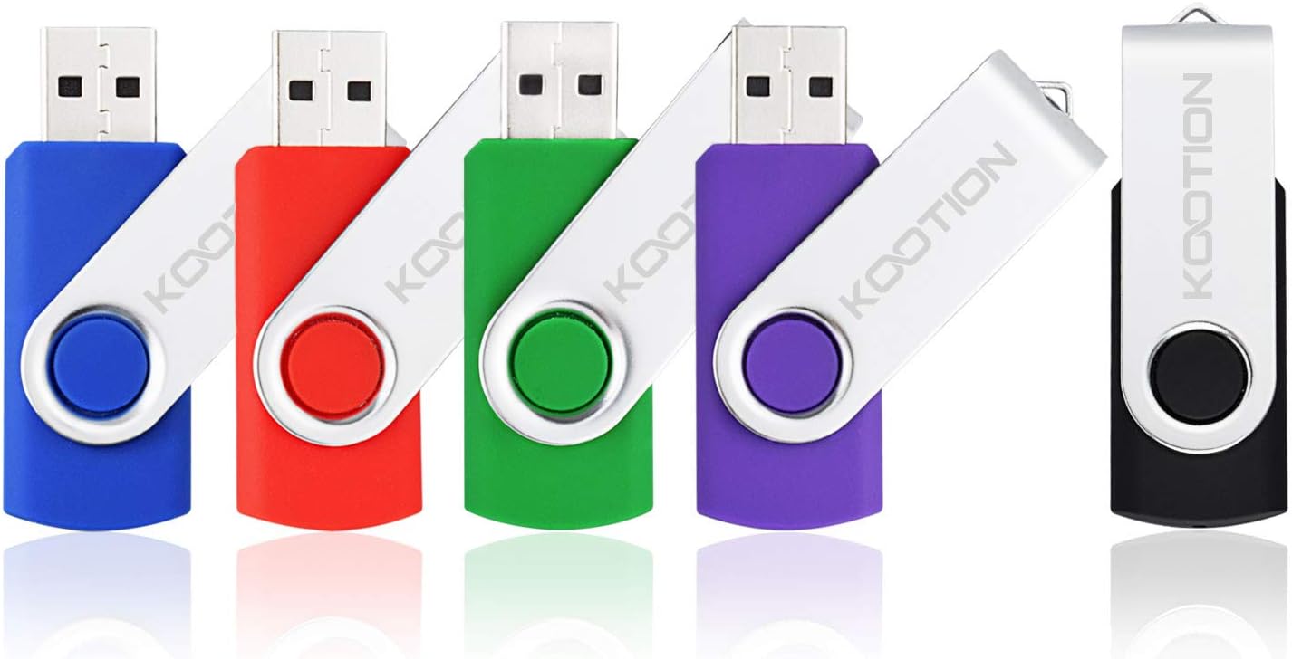 KOOTION 5 Pack 4GB 4 Drive(5 USB Flash Drive Thumb Drive USB Drive GB Jump Drive Memory Stick Pen Colors: Black Blue
