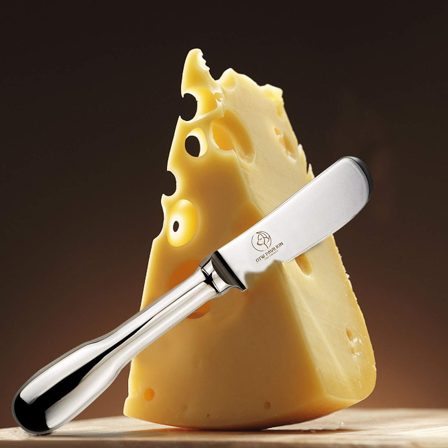 OTW PAVILION Set of 6 Butter Knife Silver Cheese Knife Spreaders 18/10 Stainless Steel for Butter Cheese and Dessert