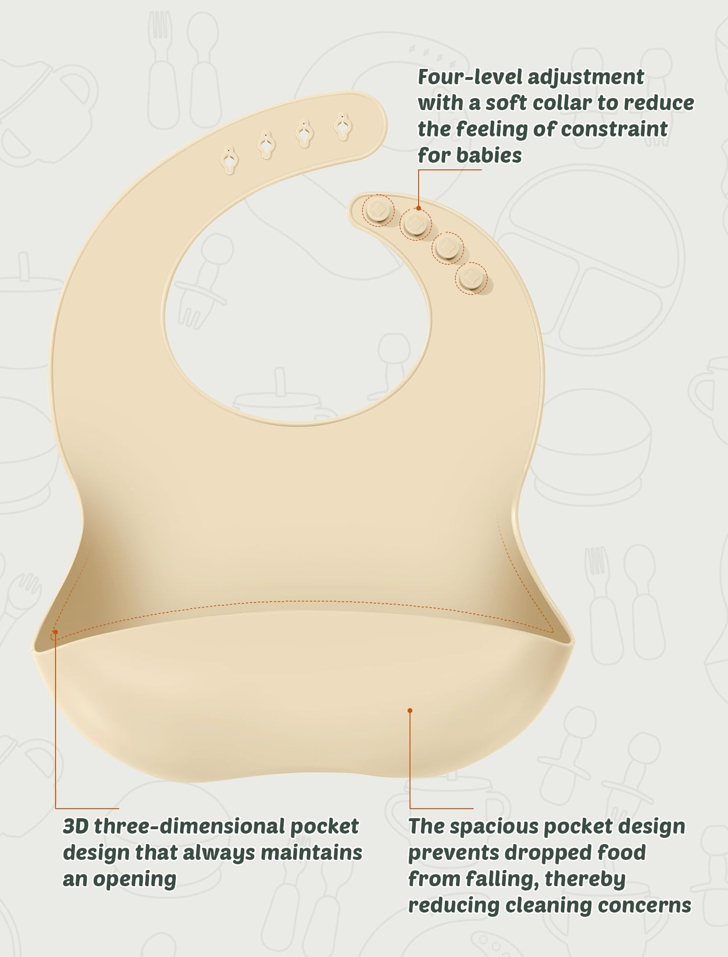 JELLDJK 24 PCS Silicone Baby Feeding Set, Baby Led Weaning Supplies Includes Suction Bowls and Divided Plates, Adjustable Silicone Bib, Spoons&forks, Training cup with straw (Green+Brown+Beige)