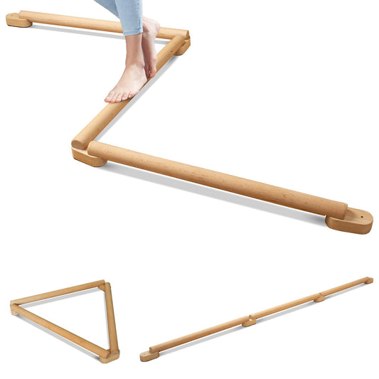 NIANRONGHUA 8 FT Adjustable Beech Wood Balance Beam for Indoor and Outdoor UseImprove Balance,Flexibility, Ankle Foot Strength for All Ages Physical Therapy for Plantar Fasciitis Relief