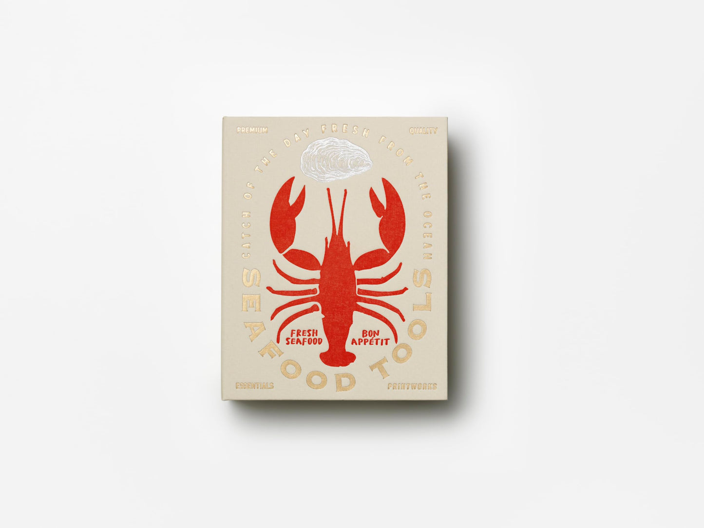 Printworks The Essentials, Seafood Tools – Seafood Tools Set with Oyster Knife, Shell Cracker & 4 Seafood Picks in Elegant Book-Style Case