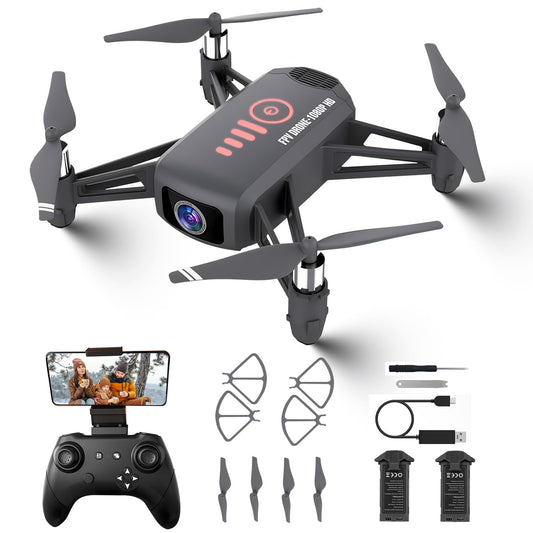Drone with Camera for Kids 8-12 and Adults 1080P HD Mini FPV Drones with Headless Mode, 360°Flip, One-Key Take Off/Landing, Altitude Hold, Gestures Selfie, Gravity Control, 3 Speed Mode, Drone Gift Toys for Boys, Girls, Beginner Grey