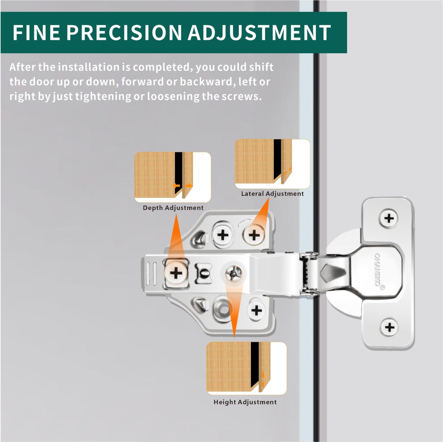 4 Pack Inset Soft Close Cabinet Hinges 105° Frameless 3 Way Adjustable Kitchen Cabinet Door Hinges with Screws