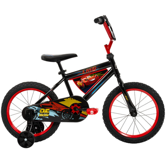 Huffy Disney Pixar Cars Lightning McQueen 16 Inch Kid's Bike, Ideal for Ages 4-6 Years Old, Training Wheels Included, Quick Connect Assembly, Fun and Playful Graphics, Simple Coaster Brake