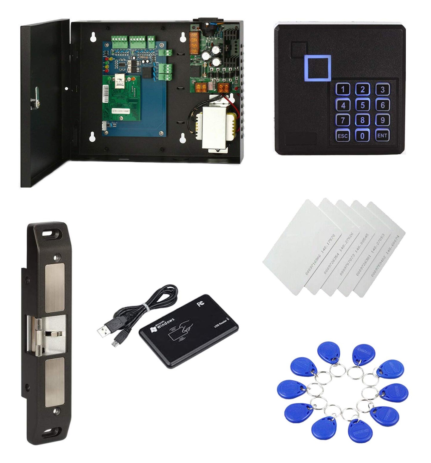 MENGQI-CONTROL Crash bar Latch Panic Bar Strike Lock Access Control keyless Entry for Emergency Door Fire Exit Door Commercial Emergency Exit Bar Security Control Power Supply Box APP remote Open Door