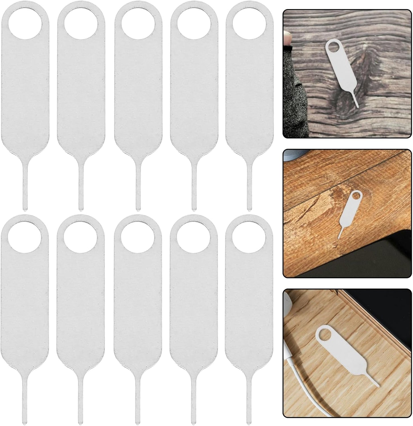 500pcs PRETYZOOM Stainless Steel Sim Ejector Tool and Card Removal Pin for Mobile Phones Universal Phone Sim Tray