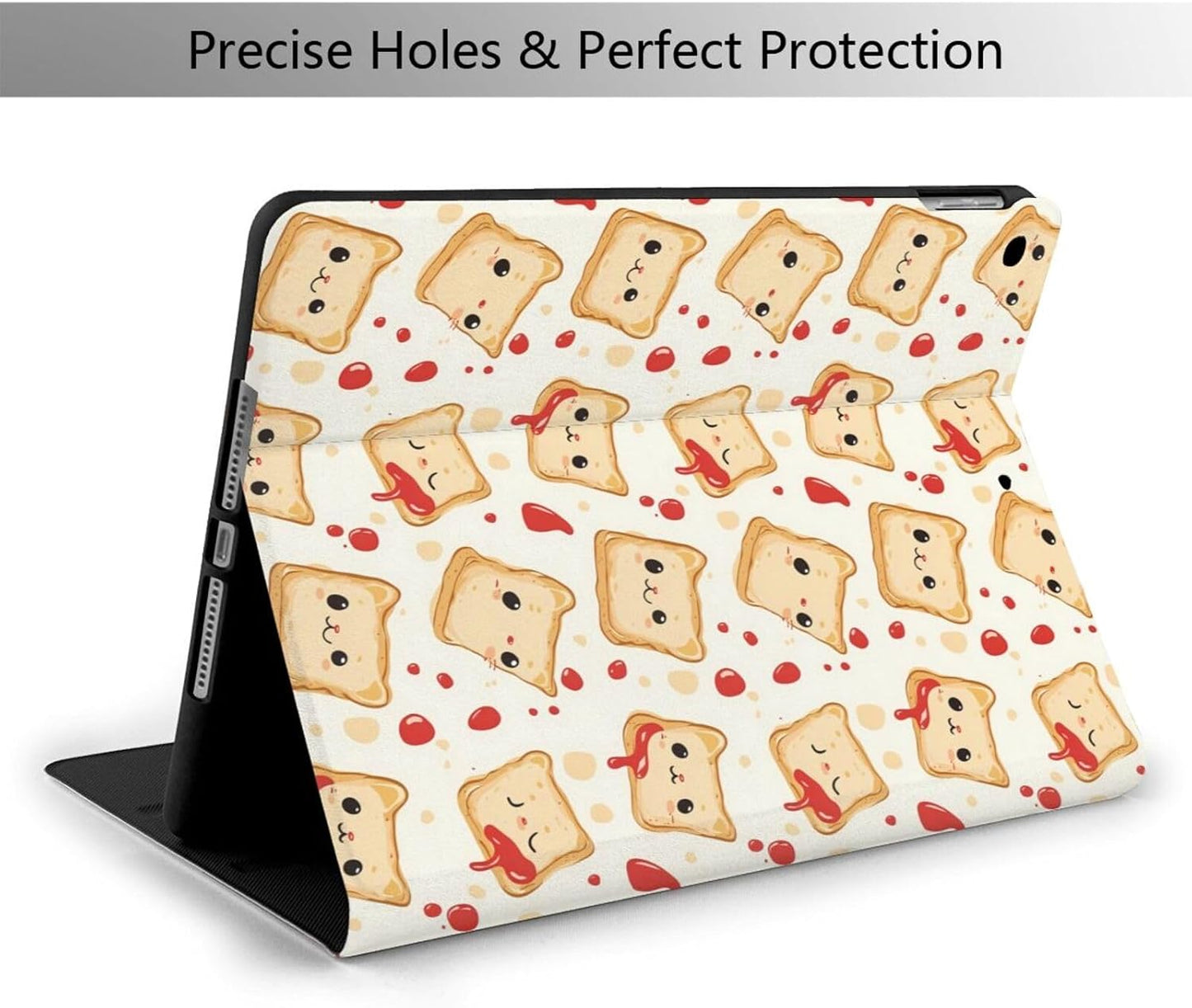 TZTTZT 9th/8th/7th 10.2 Inch Cute Ketchup Bread Print Compatible with ipad Generation Case Cover, Cute Unique Tablet