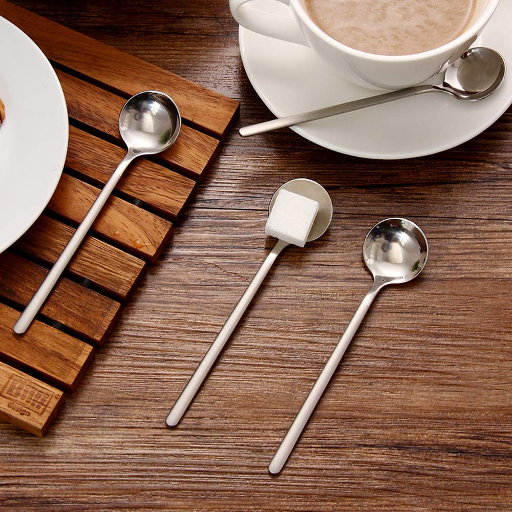Pack of 8, Stainless Steel Espresso Spoons, findTop Mini Teaspoons Set for Coffee British Tea Dessert Cake Ice Cream Cappuccino, 5.3 Inch