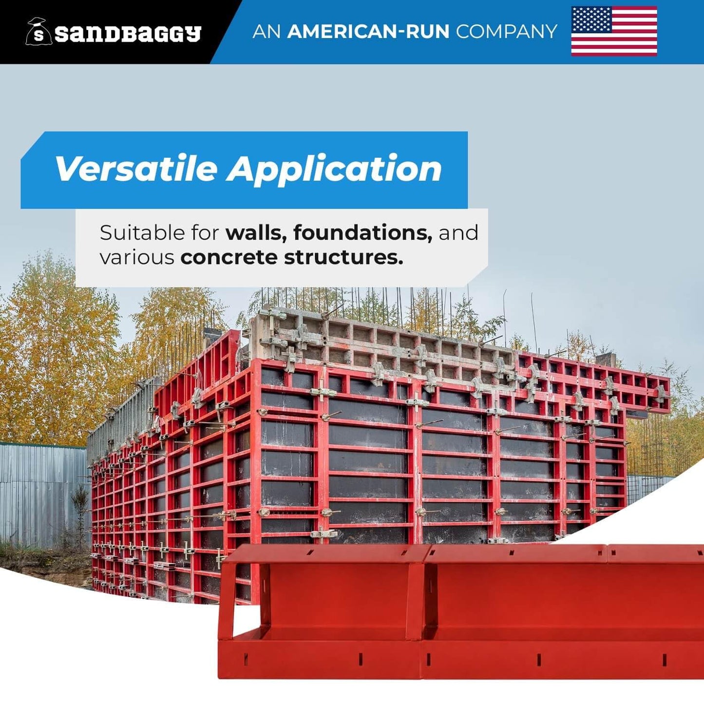 6" x 6" x 8 ft Inside Corners for Steel-Ply Concrete Forms - Sandbaggy (5, 6" x 6" x 8 ft)