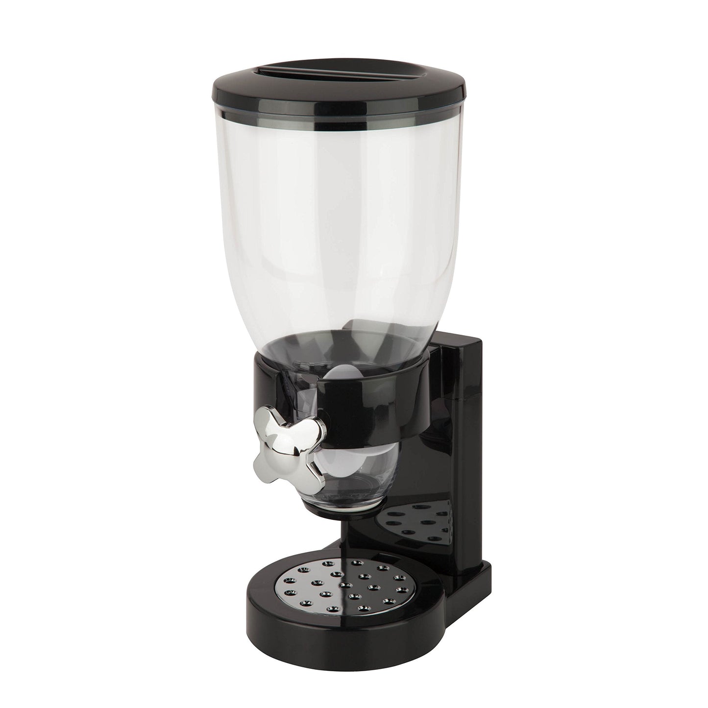 Honey-Can-Do Dry Food Dispenser, Single Control, Black/Chrome