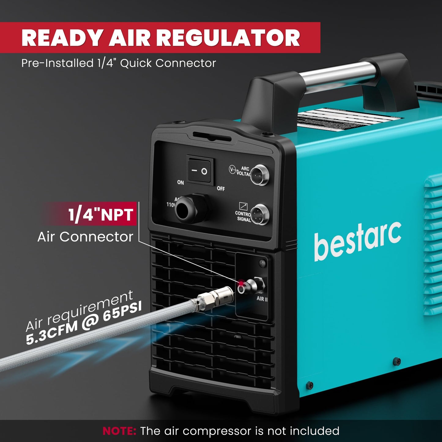 bestarc Plasma Cutter, [Blow Back Pilot Arc][Large LED][Air Sensor] 50A Non-HF CNC bestarc Plasma Cutter Machine 110V/220V Dual Voltage, 5/8" Clean Cut 1" Max Cut, Post Flow, 2T/4T for Beginners DIY