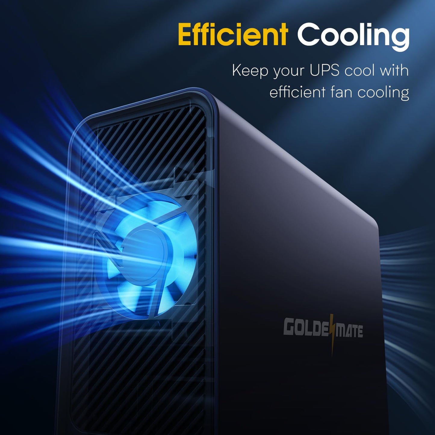 GOLDENMATE 1000VA/800W Lithium UPS Battery Backup and Surge Protector, Sinewave UPS System with LiFePO4 Battery(230Wh),Upgraded Pro Ver. with Communication Port, 8 Outlets, for NAS & Home Office, Gray