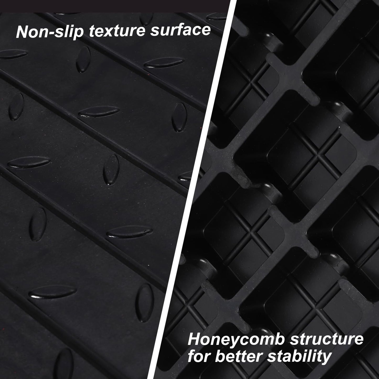 Towallmark Rubber Threshold Ramp, 3'' Rise Portable Wheelchair Ramp for Home Steps, 2500LBS Capacity Curb Ramp Handicap Ramps for Wheelchairs Driveway Mobility Scooters with 3 Channels Cord Cover