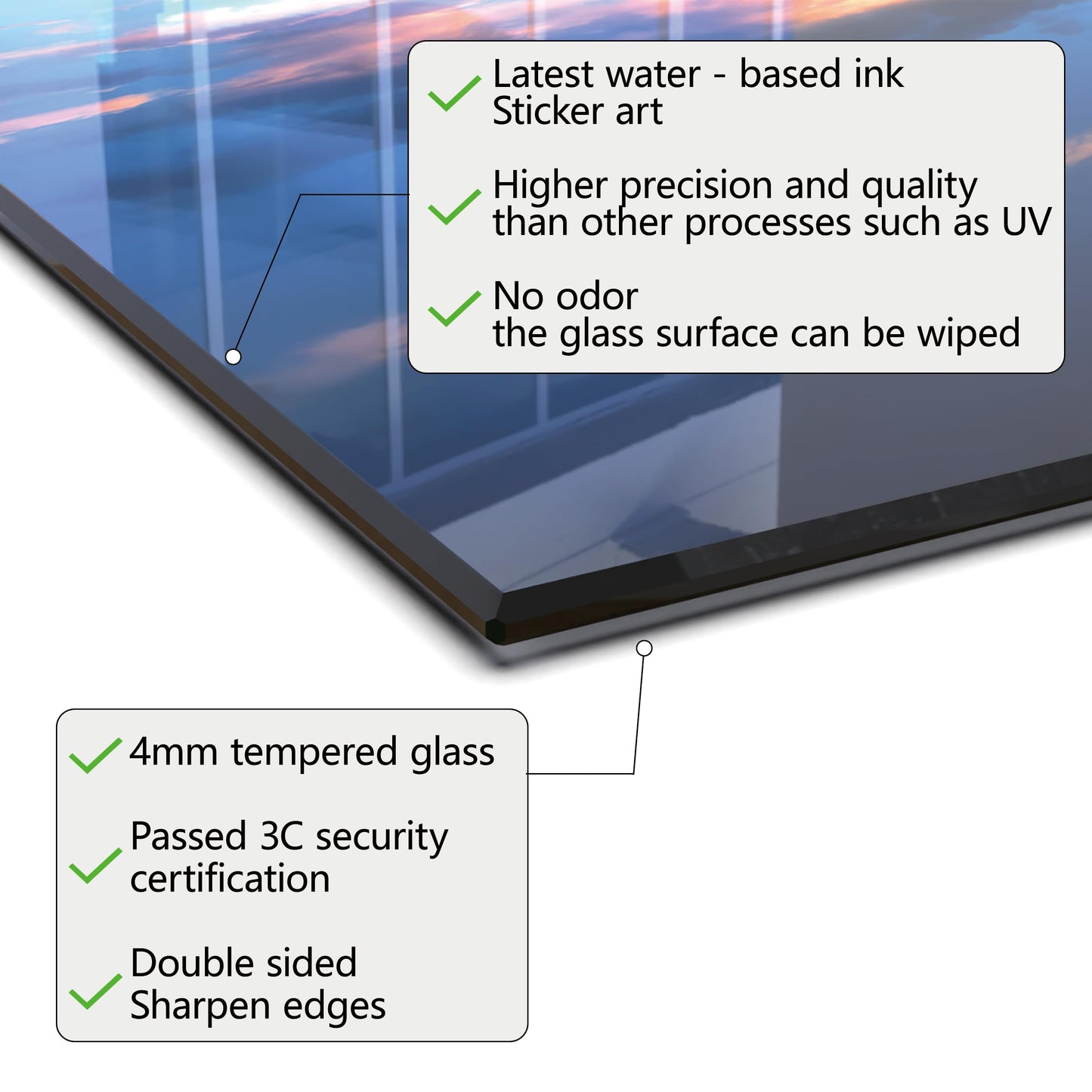 Tempered Glass Backsplash For Kitchen Behind Stove,Sea Beach Stove Backsplash Top Cover,Easy to Clean Glass Splashback, Sink Cover Splash Guard,Home Kitchen Wall Decor (30"x20"(76.2x50.8cm))