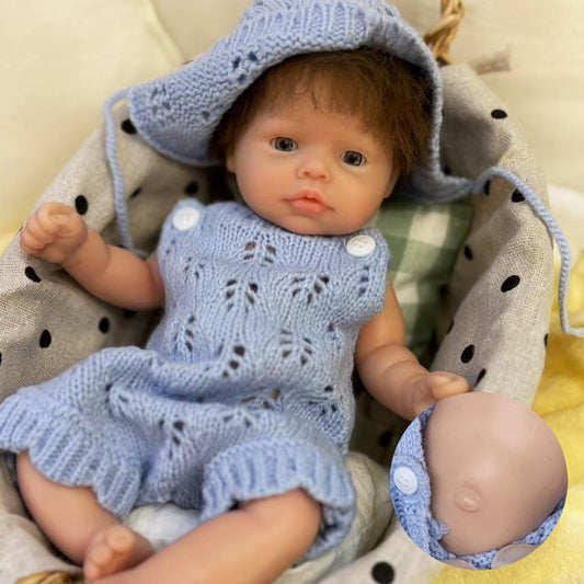 Yokyyi 10 Inch Silicone Baby Doll Lifelike Reborn Dolls Full Body Dolls Girl Washable Soft Silicone Reborn Baby Collectible Doll for Kids Ages 3+ & Collectors