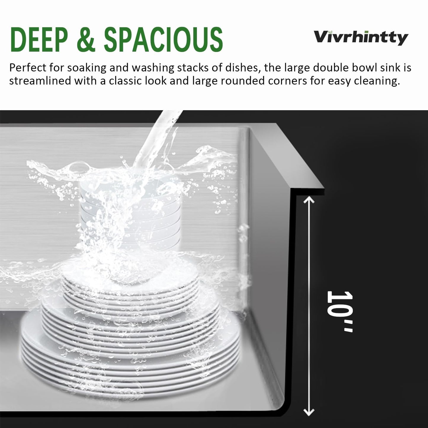 Vivrhintty 33x22 Inch Topmount or Drop In Kitchen Sink Worktation 16 Gauge Stainless Steel Single Bowl Kitchen Sink with Drainpipe, Silver