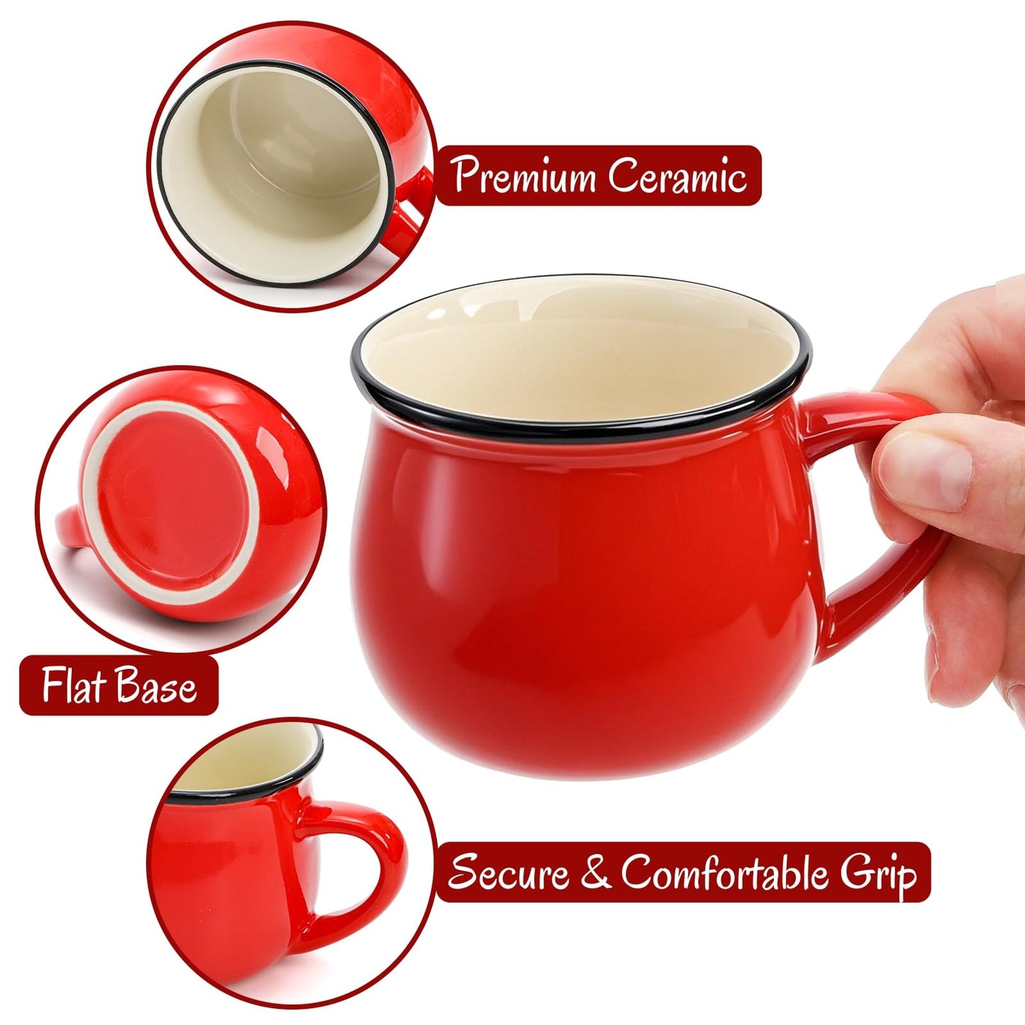 ELFULLY 5 Oz 6 Pcs Cute Coffee Mugs, Mini Ceramic Espresso Cups, Small Demitasse Mugs with Handle for Home Kitchen Coffee Bar, Ideal Birthday Holiday Gift for Microwave & Dishwasher Safe