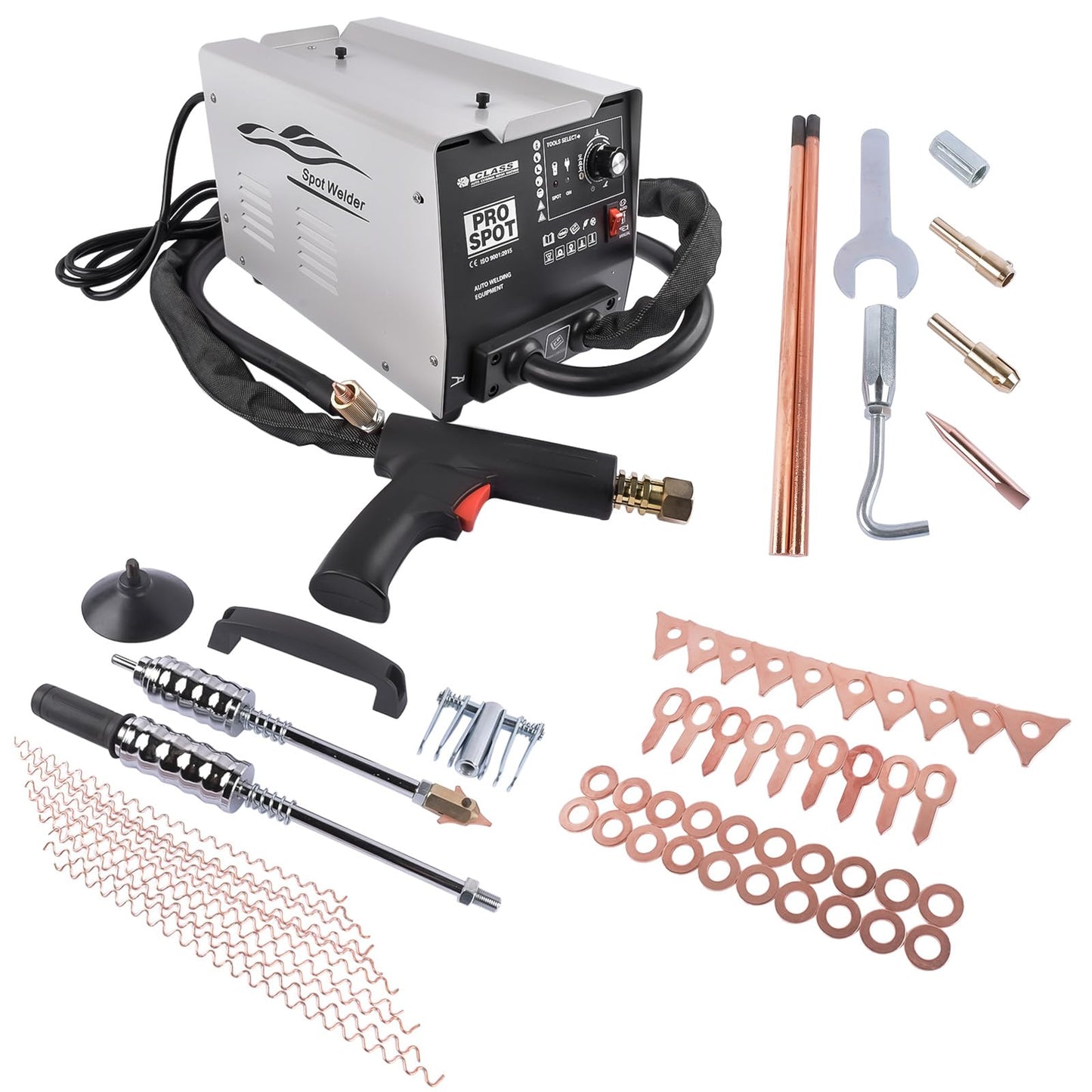 90E Stud Welder Dent Repair Kit, 110V 3000W 3800A Pro Spot Dent Puller Welder, 7 Welding Modes, Auto Car Body Dent Puller Repair Machine
