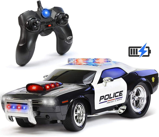 Kidirace Rechargeable Police Car Remote Control Toy for Kids, Hobby Rc Cars Toys, Lights & Siren, Birthday Gift Ideas for Boy Age 8-12 Years, Gifts for Boys & Girls Ages 3 4 5 6-8 9 10 11 12 Year Old