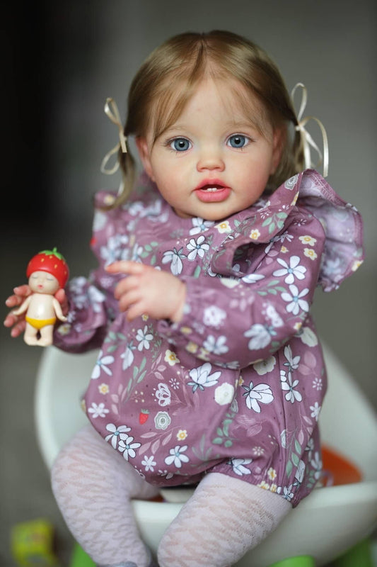 Angelbaby Soft Reborn Baby Dolls Realistic Reborn Toddler Girl 24 inches Lifelike Newborn Silicone Baby So Alive Doll Look Real Cute Beautiful Weighted Bebe Reborns Girl Life Size Detailed Kid Toys