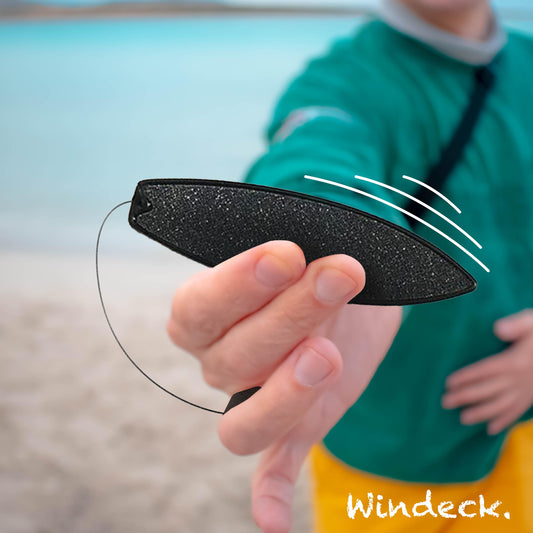 Windeck Finger Surfboard – Mini Hand Surf Board for Air Tricks & Car Rides | Finger Board Surf for Skaters | Grip Tape + Leash | Ride Wind from Moving Cars or Imagination (Original Colors)