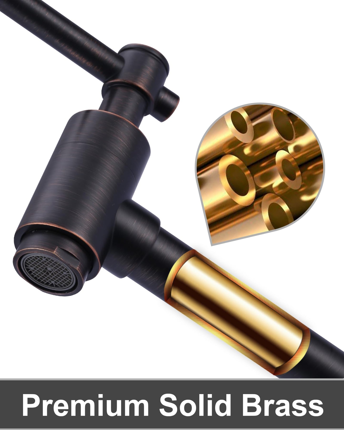 iVIGA Pot Filler Faucet Wall Mount Brass Faucets Kitchen Double Handle Oil Rubbed Bronze Folding Kitchen Faucet Stretchable Double Joint Swing Arm Copper Single Hole Faucet