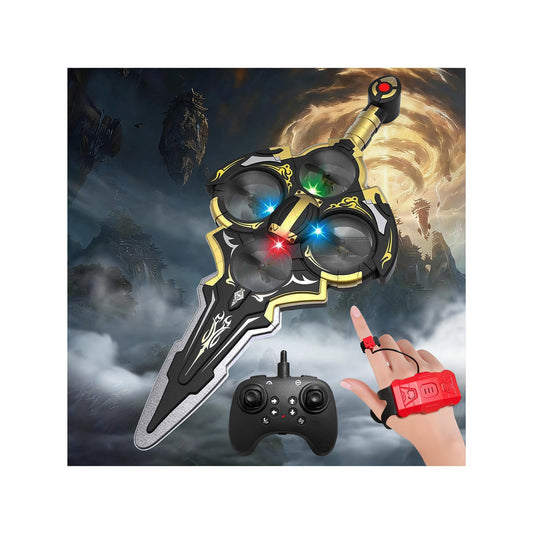 Virellia Upgraded Flying Sword RC Airplane, Gesture Control Airplane for Kids Adult 8-16, Remote Control Drone Sword with Light, 360° Flip Toy, Gravity Sensing, Stunt Roll, Gift for Christmas New Year