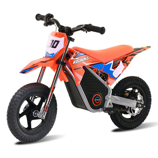OLALA Electric Dirt Bike for Kids 3-5, 12" Electric Motorcycle with 200W Motor, 2-Speed Safety Mode, Beginner Dirt Bike with Disc Brake, Outdoor Ride On Toy Gift, Orange