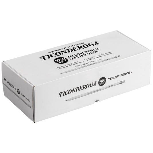 Ticonderoga Wood-Cased Pencils, Pre-Sharpened, 2 HB Soft, Yellow, 1000 Count