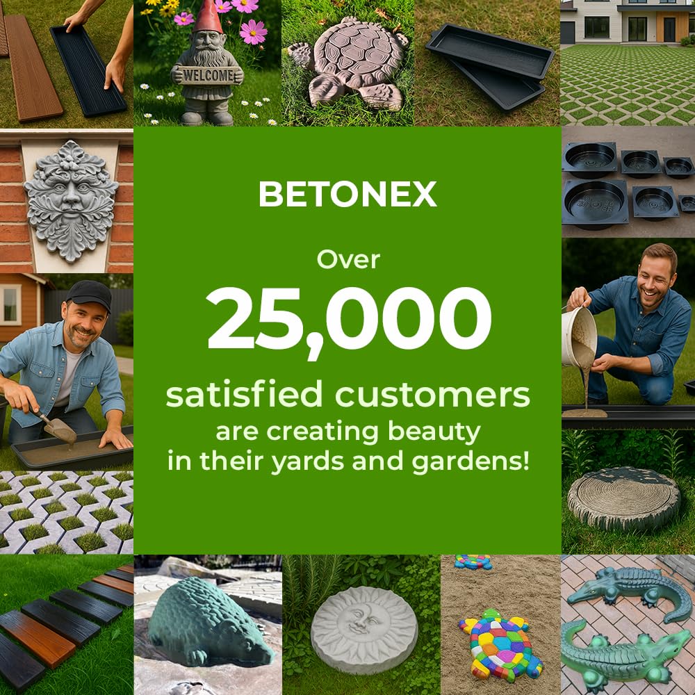 Betonex 6 pcs Flagstone Molds ABS 2mm Cement Mold - Paver Mold Reusable - Casting Pathmaker Garden Pathmate Pavement Precast Concrete Molds and Forms Walkway