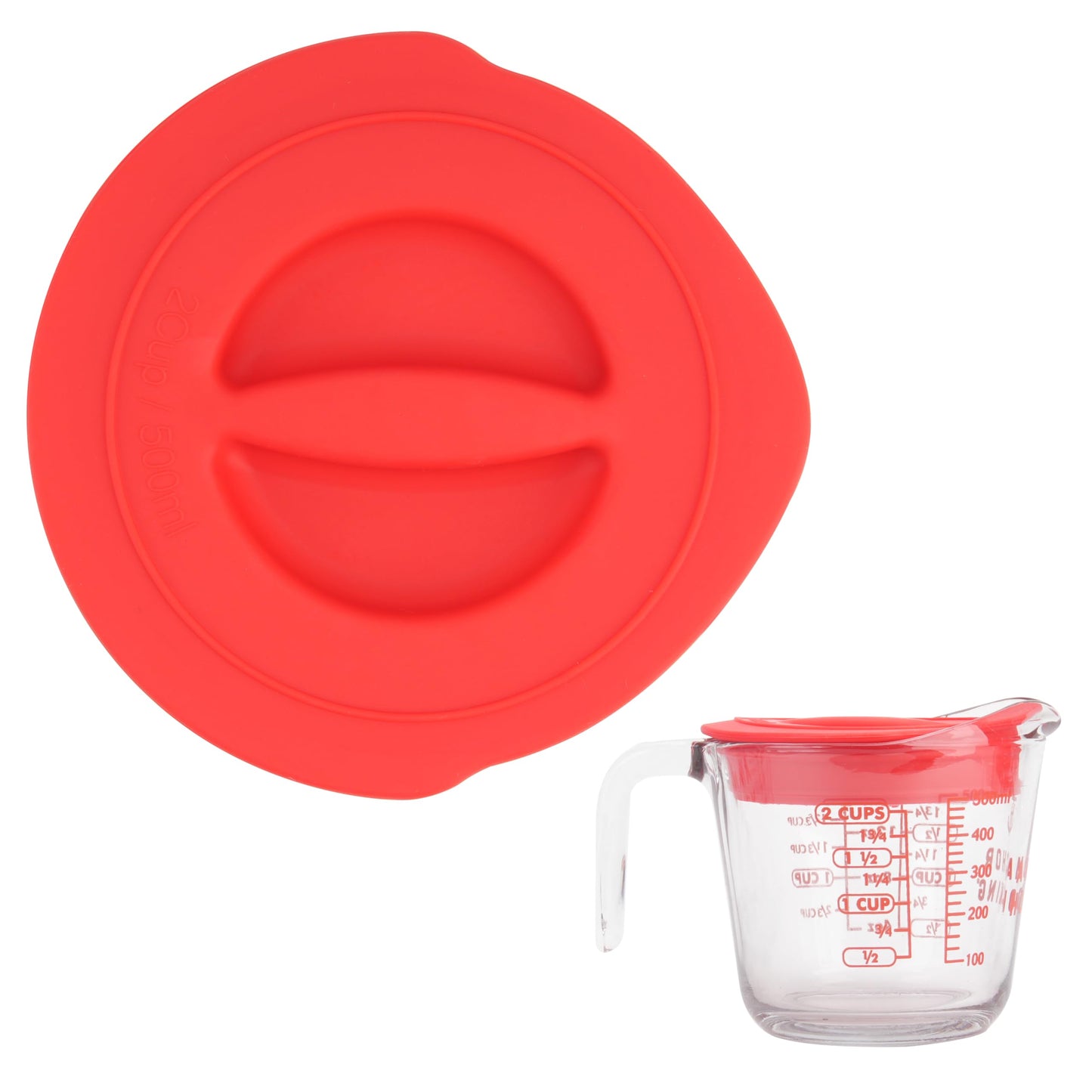 Silicone Replacement Lid Only Fit For Anchor Hocking 2-Cup/500 ML Glass Measuring Cup, Reusable & Durable, Dishwasher, Microwave Safe (Cup not Included)