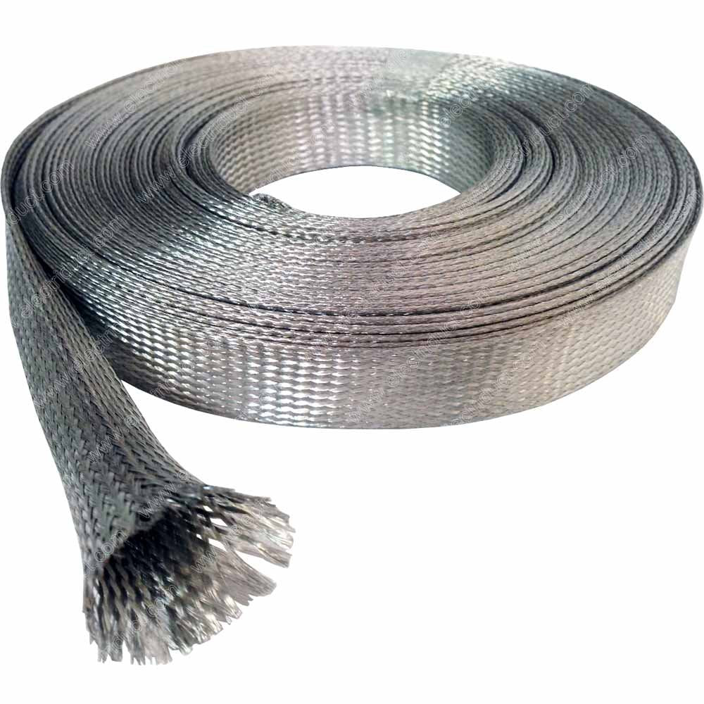 Electriduct 3/4" Tinned Copper Metal Braid Sleeving Flexible EMI RFI Shielding Wire Mesh (0.48" Diameter) - 250 Feet