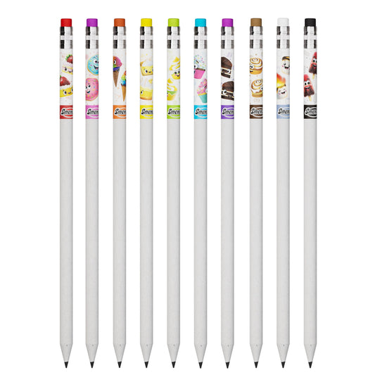 Dessert Smencils Cylinder – HB #2 Scented Pencils, 50 Count, Recycled Newspaper Pencils, Kids School Supplies, Gifts for Kids, Party Favors, Classroom Rewards