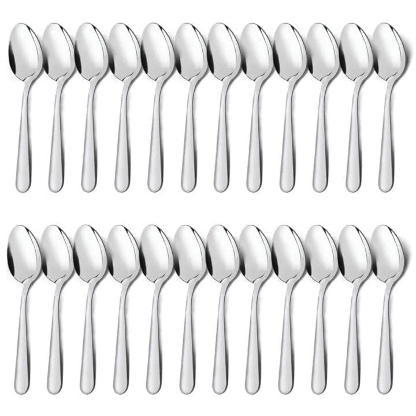 Unokit 24-Piece Tea Spoons Set Silverware - 6.7 inch Stainless Steel Spoon, Dessert, Table, Silverware Spoons Only for Home, Kitchen or Restaurant - Mirror Polished, Dishwasher Safe