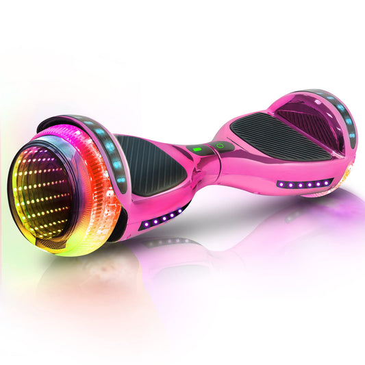 EMAXUSA, 6.5” Hover Board for Kids Ages 6-12, Bluetooth Hover Board with Tunnel Light Style Wheels & Non-slip Footpads, UL2272 Safety Certified (Pink)