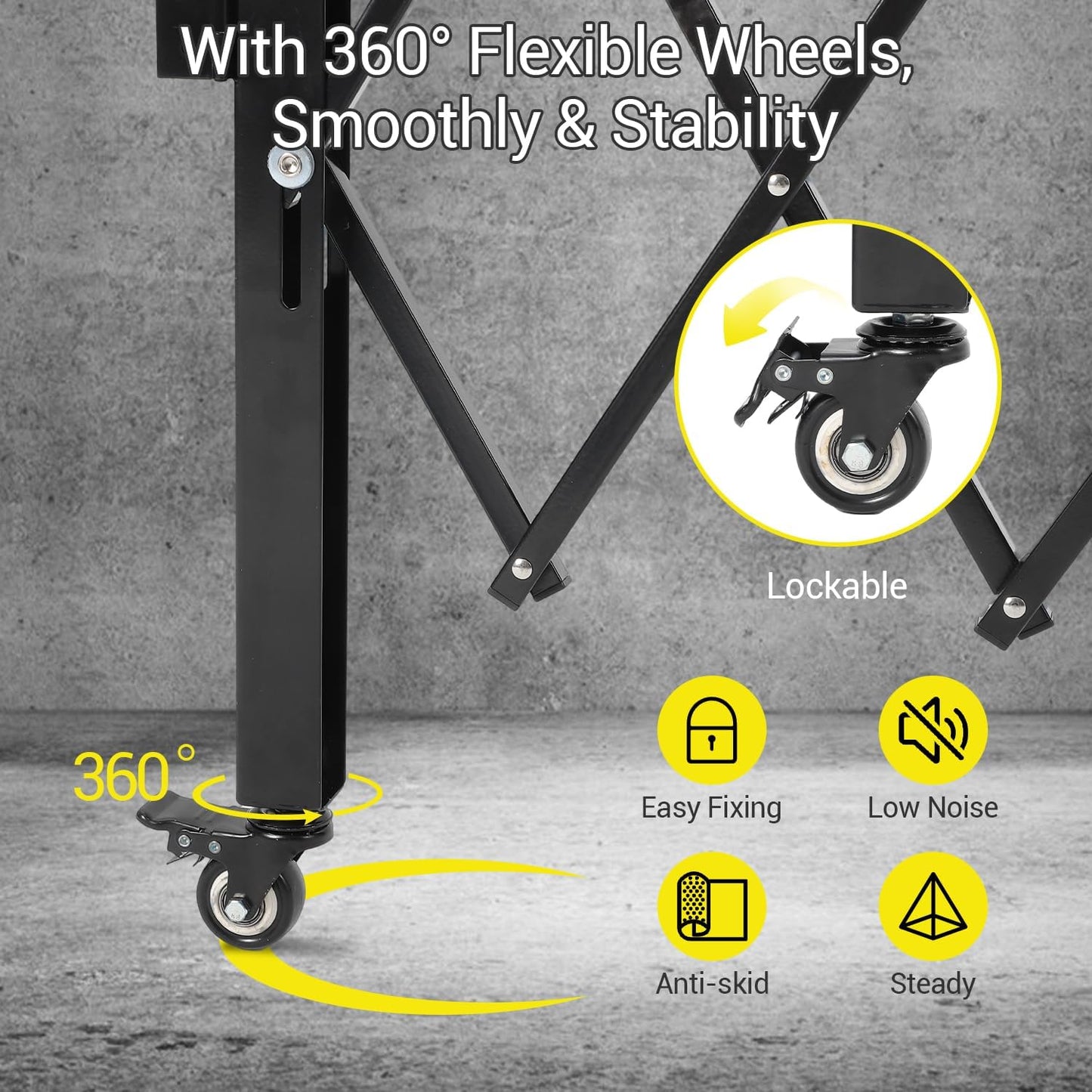 Heavy Duty Expandable Scissor Gate with Easy Lock for Garage & Garden Security