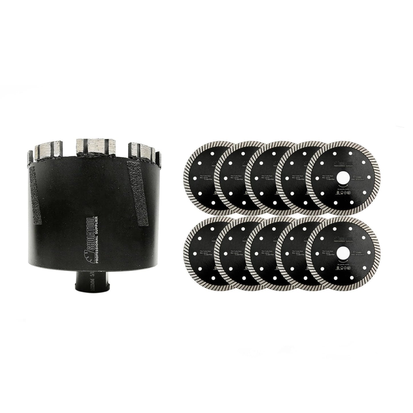 SHDIATOOL Diamond Core Drill Bits for Hard Stone Concrete Marble Granite Brick Laser Welded Dry or Wet Hole Saws
