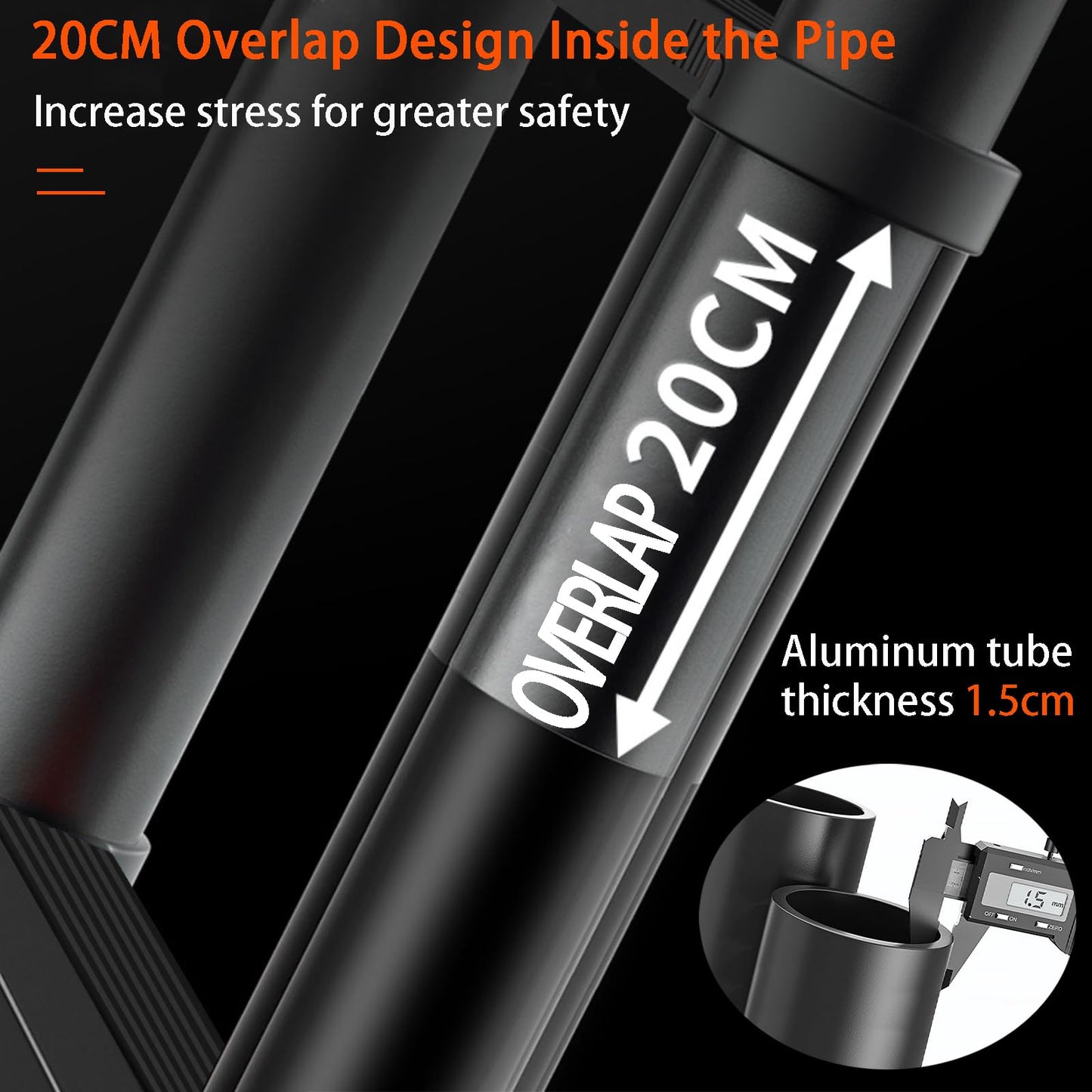 ARCHOM Telescoping Ladder 15 FT - Aluminum Telescopic Ladder with Hooks - Folding Extension Ladders for Home Work Loft Roof Attic RV Ladder with EN131 Certification - 330lbs Max Capacity (Black)