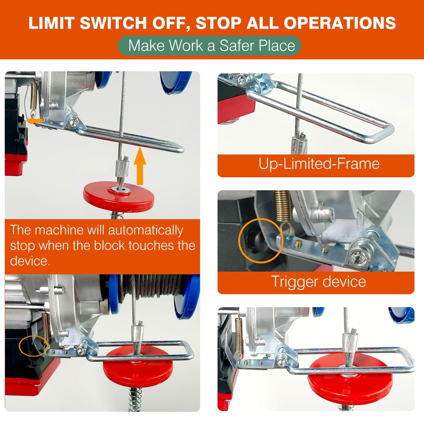 Dremvoist Electric Hoist with Remote Control,440lbs Lift Electric Hoist 110 Volt Wireless/Wired 2 in 1,Electric Hoist Winch with 33/66FT Lifting Height,Factories,Garage,Construction Site,Warehouses