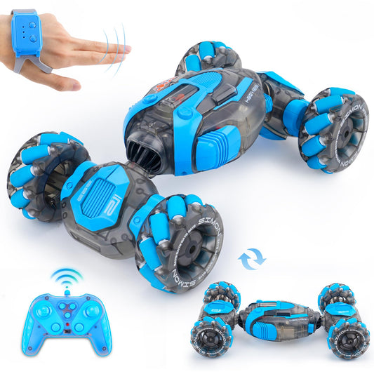 Gesture Sensing RC Stunt Car for Boys, Remote Control Toys for Kids Age 5-7, 6-8, 9 10 11 12+ Years Old Birthday Gifts, 2.4GHz Hand Controlled RC Drift Car with Light & Music, Double-Sided Driving