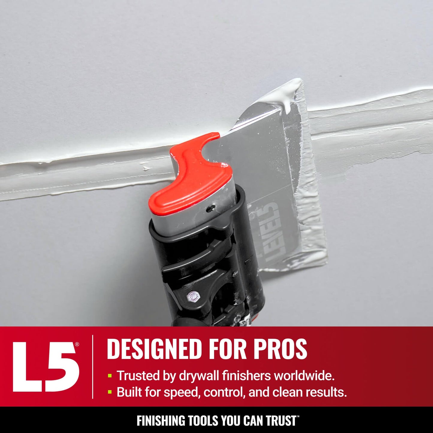 LEVEL5 Drywall Skimming Blade Set | 10, 24 & 32 Inch Skimming Blades, 37-63 Inch Extension Handle | Aluminum Body & Stainless Steel Blade | For Smoothing Walls and Ceilings | 5-441