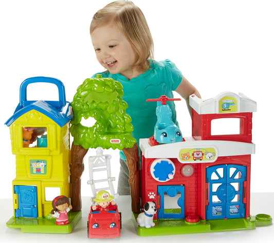 Fisher-Price Little People Toddler Toy Animal Rescue Playset with Lights Sounds Figures & Vehicles for Pretend Play Kids Ages 1+ Years