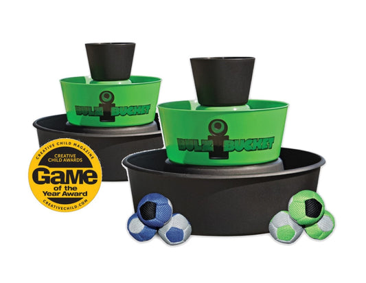 BULZiBUCKET Game by Water Sports - Beach, Tailgate, Camping, Yard, and Pool Games- Indoor/ Outdoor Kids Toys - Pool Accessories Perfect for Family Game Night (Green/Black)