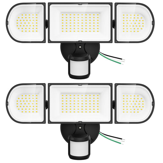 150W Motion Sensor Lights Outdoor for Outside, 15000LM LED Flood Lights Outdoor wired Dusk to Dawn, Exterior Security Floodlight Fixture Waterproof IP65, Outdoor Lighting for House, Garage 2 Pack