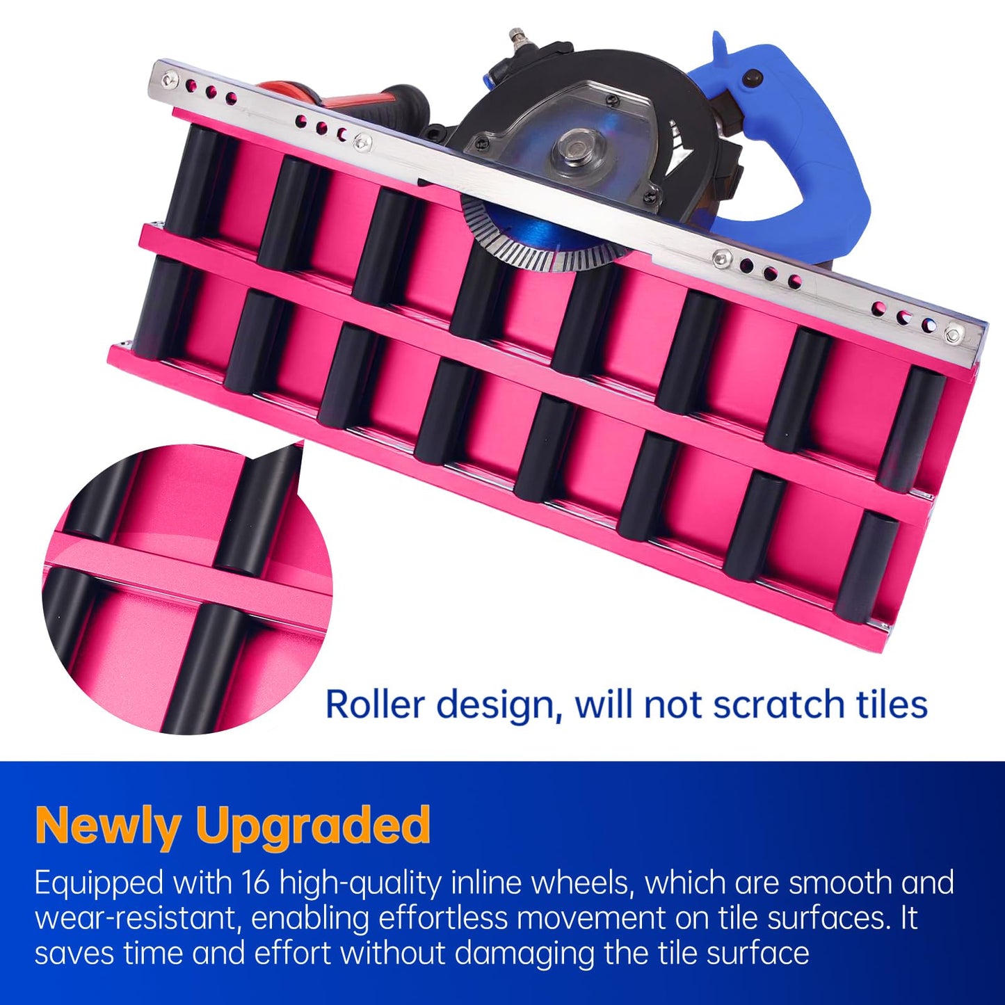 1800W Tile Beveling Tool, 43° Chamfer Machine with 16-Roller Base, Water Cooling & Dust Bag, Edge Bevel Cutter for Porcelain, Ceramic Tile, Marble & Stone