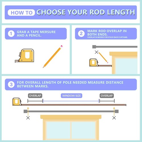 Byondeth Curtain Rods - Adjustable 16 to 144 Inches | 1 Inch Diameter with Antique Bronze Finish